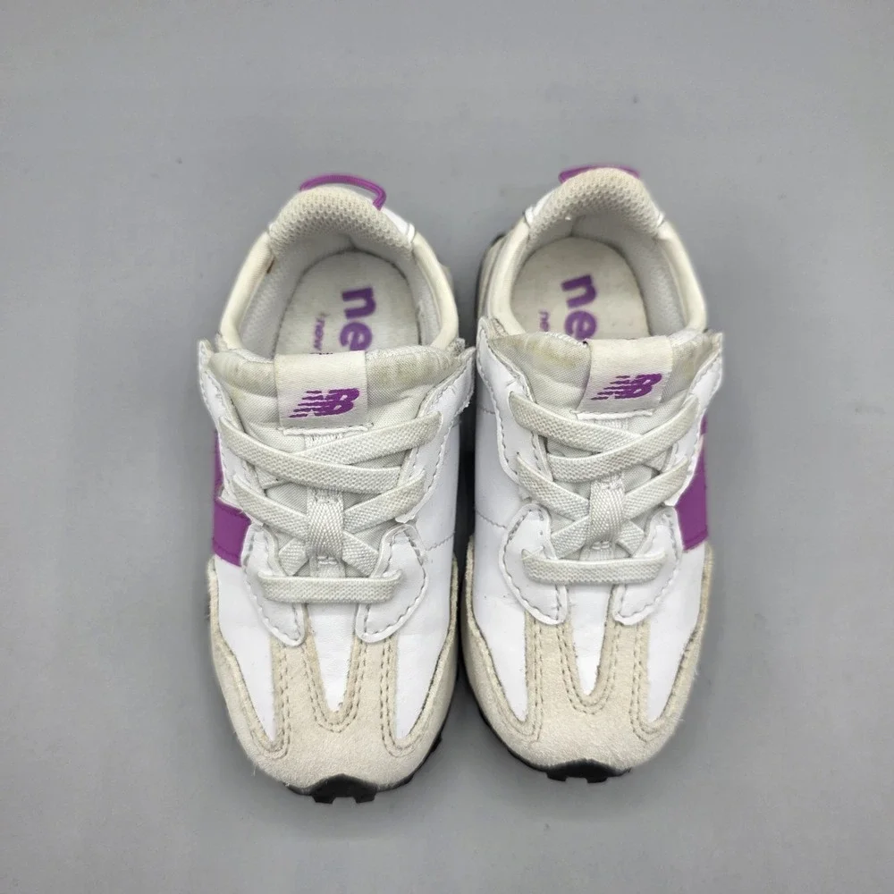 New Balance 327 Sneakers Toddler Size 7 White Pink Running Casual Athletic Shoes